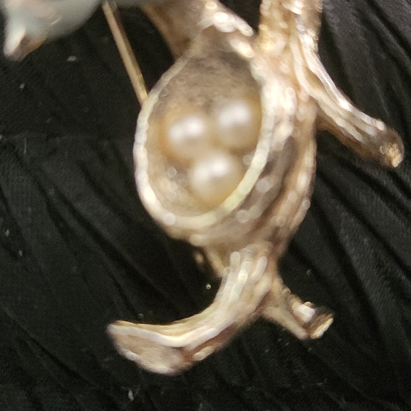 GERRYs signed Vintage from the 1960s. Blue Bird, faux pearl eggs Brooch - Picture 4 of 13